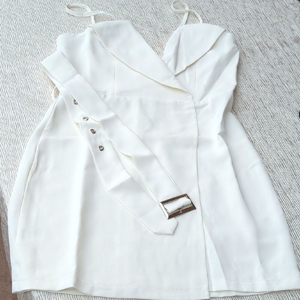 Edit by nine Elegant Cream Dress, Size Small. adjustable spaghetti straps